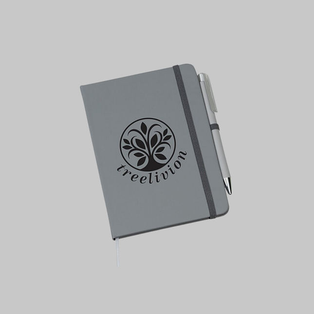 Custom hardcover notebook with pen
