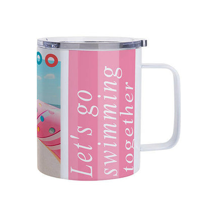 Craft Express 4 Pack 10oz Stainless Steel Coffee Cups – White Sublimation-Ready Mugs