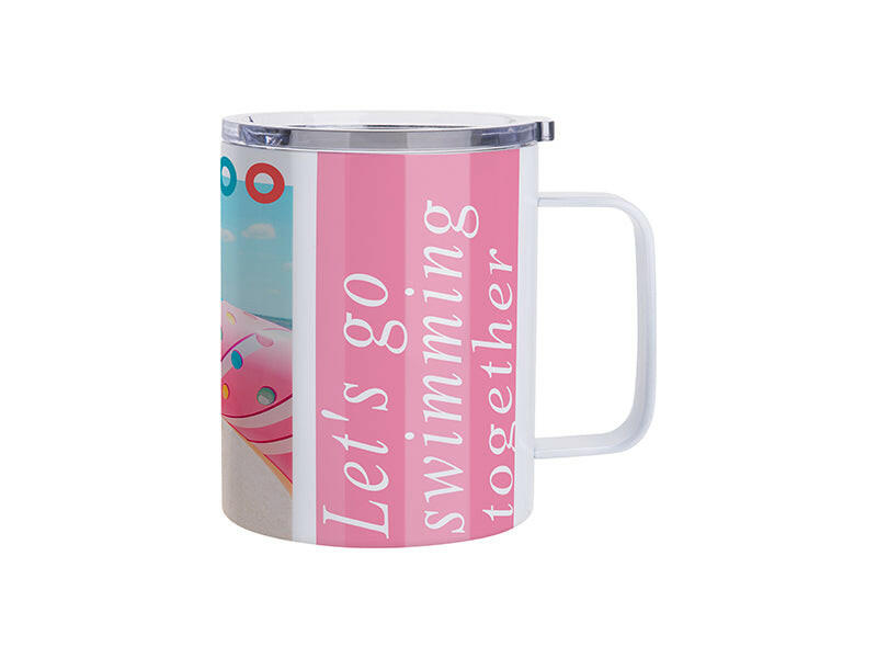 Craft Express 4 Pack 10oz Stainless Steel Coffee Cups – White Sublimation-Ready Mugs
