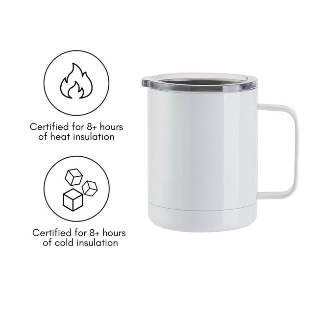 Craft Express 4 Pack 10oz Stainless Steel Coffee Cups – White Sublimation-Ready Mugs