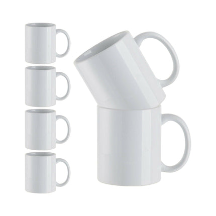 Craft Express 6 Pack 11oz Ceramic Sublimation Mugs – White Glossy Blanks