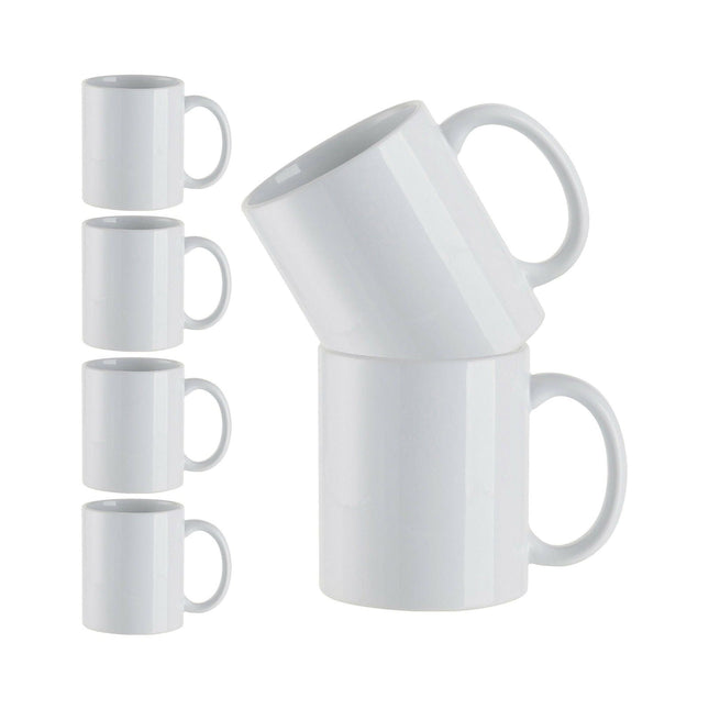 Craft Express 6 Pack 11oz Ceramic Sublimation Mugs – White Glossy Blanks