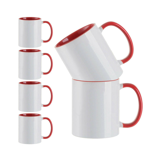 Craft Express 6 Pack 11oz Ceramic Sublimation Mugs – White Glossy Blanks