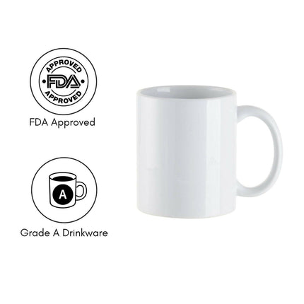 Craft Express 6 Pack 11oz Ceramic Sublimation Mugs – White Glossy Blanks