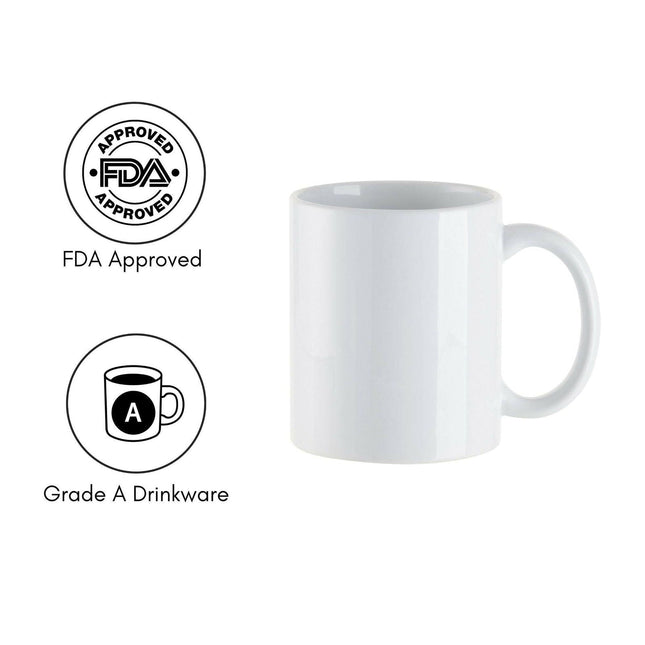 Craft Express 6 Pack 11oz Ceramic Sublimation Mugs – White Glossy Blanks