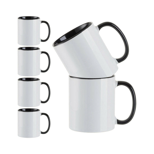 Craft Express 6 Pack 11oz Ceramic Sublimation Mugs – White Glossy Blanks