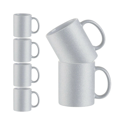 Craft Express 6 Pack 11oz Glitter Ceramic Sublimation Mugs – Sublimation-Ready Drinkware