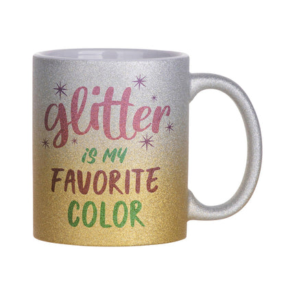 Craft Express 6 Pack 11oz Glitter Ceramic Sublimation Mugs – Sublimation-Ready Drinkware