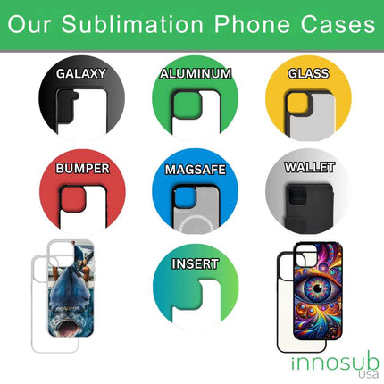 Sublimation Phone Rubber Cases for iPhone 17|16|15|14|13|12|11|Air|Plus|Pro|ProMax - Aluminum Insert