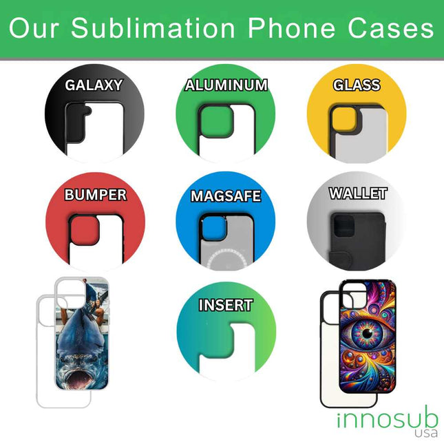 Sublimation Phone Rubber Cases for iPhone 17|16|15|14|13|12|11|Air|Plus|Pro|ProMax - Aluminum Insert