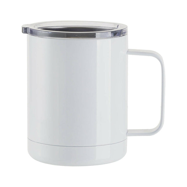 Craft Express 4 Pack 10oz Stainless Steel Coffee Cups – White Sublimation-Ready Insulated Mugs