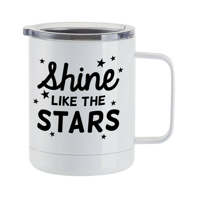 Craft Express 4 Pack 10oz Stainless Steel Coffee Cups – White Sublimation-Ready Insulated Mugs