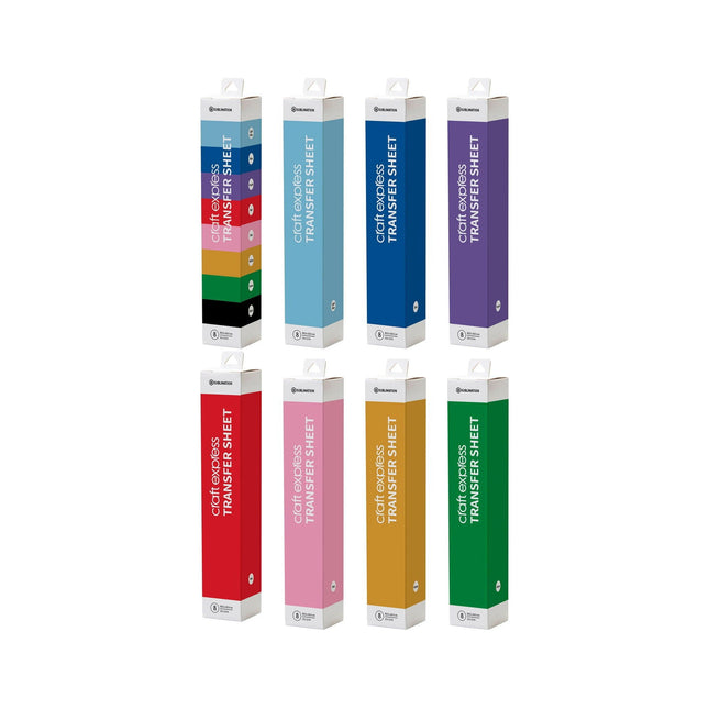 Craft Express 8 Pack 12" x 12" Solid Color Assorted Sublimation Transfer Sheets