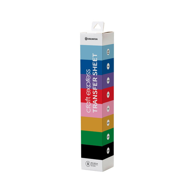 Craft Express 8 Pack 12" x 12" Solid Color Assorted Sublimation Transfer Sheets