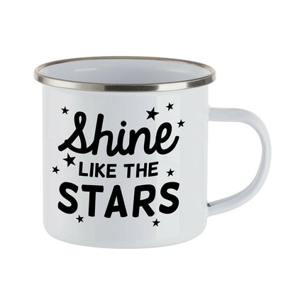 Craft Express 4 Pack 12oz Enamel Sublimation Mugs – White with Silver Rim