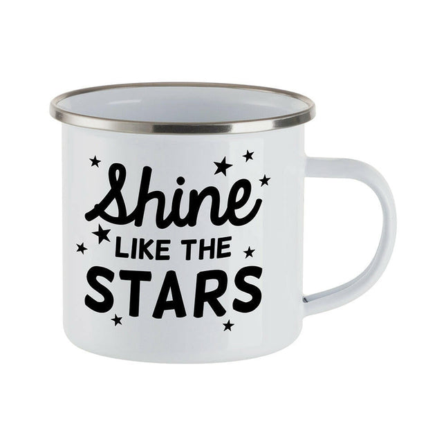 Craft Express 4 Pack 12oz Enamel Sublimation Mugs – White with Silver Rim