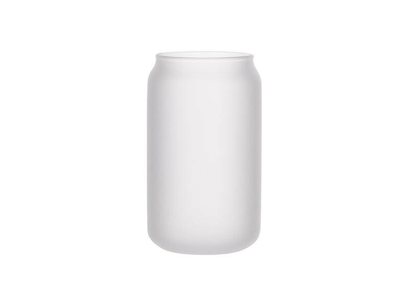 Craft Express 6 Pack 13oz Frosted Glass Cans with Bamboo Lids & Straws – Sublimation-Ready