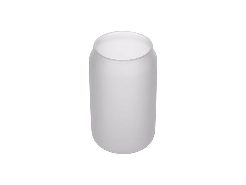 Craft Express 6 Pack 13oz Frosted Glass Cans with Bamboo Lids & Straws – Sublimation-Ready