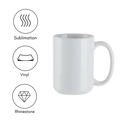 Craft Express 6 Pack 15oz Ceramic Sublimation Mugs