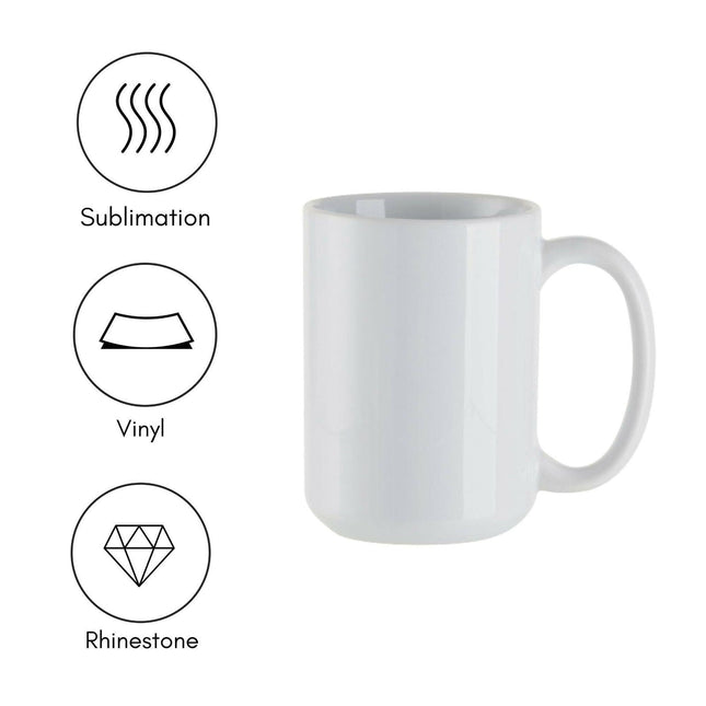 Craft Express 6 Pack 15oz Ceramic Sublimation Mugs
