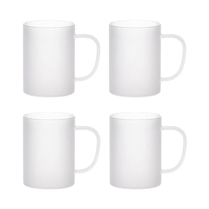Craft Express 4 Pack 15oz Frosted Glass Sublimation Mugs – Customizable Drinkware