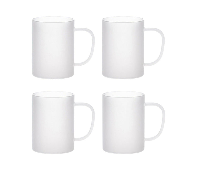 Craft Express 4 Pack 15oz Frosted Glass Sublimation Mugs – Customizable Drinkware
