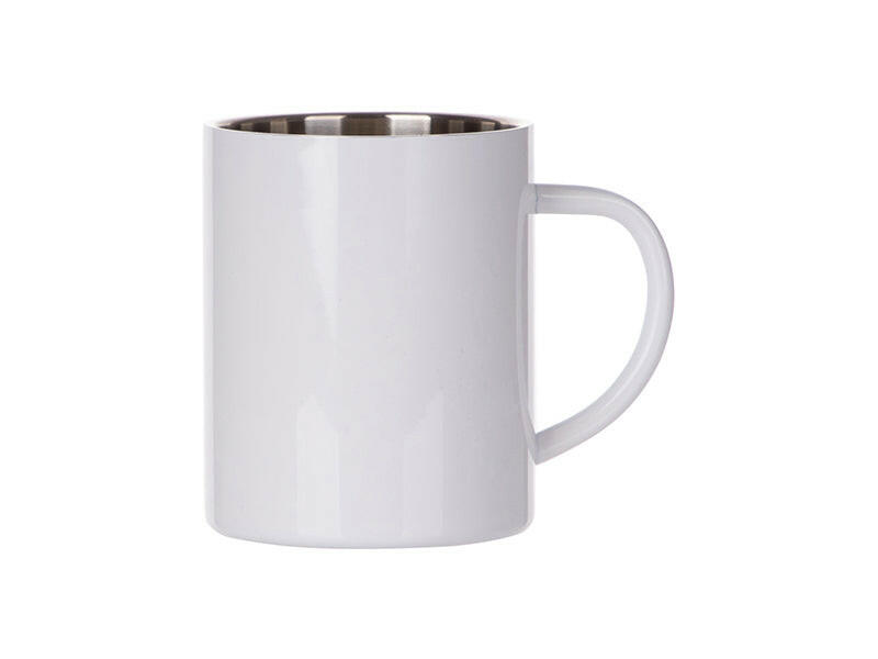 Craft Express 6 Pack 15oz Stainless Steel Sublimation Mugs – White Glossy Blanks