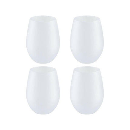 Craft Express 4 Pack 17oz Frosted Stemless Wine Glasses – Sublimation-Ready