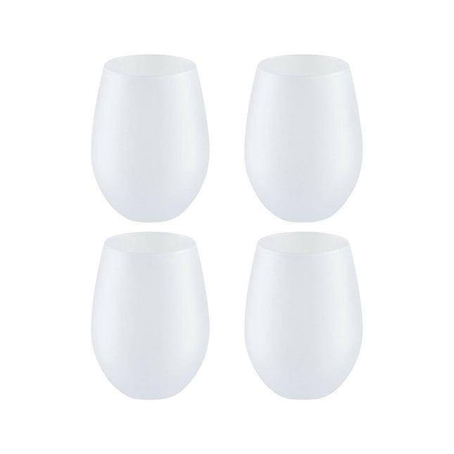 Craft Express 4 Pack 17oz Frosted Stemless Wine Glasses – Sublimation-Ready