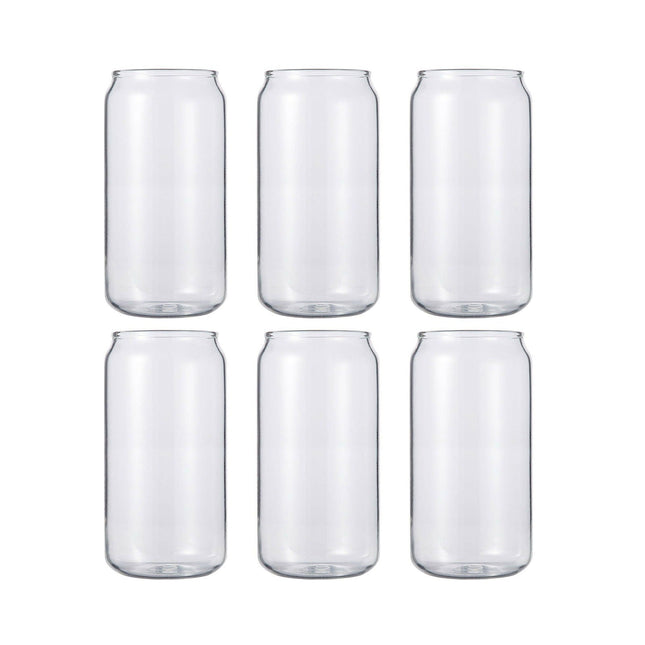 Craft Express 18oz Frosted Glass Cans with Bamboo Lids & Straws – Sublimation-Ready