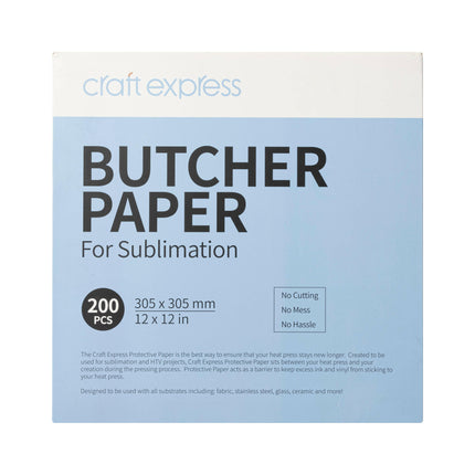 Craft Express Protective Butcher Paper – 200 Pack for Sublimation Heat Pressing