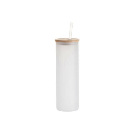 Craft Express 6 Pack 20oz Frosted Glass Sublimation Tumblers with Lids & Straws