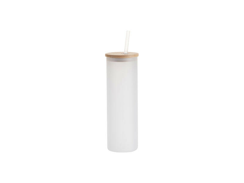 Craft Express 6 Pack 20oz Frosted Glass Sublimation Tumblers with Lids & Straws