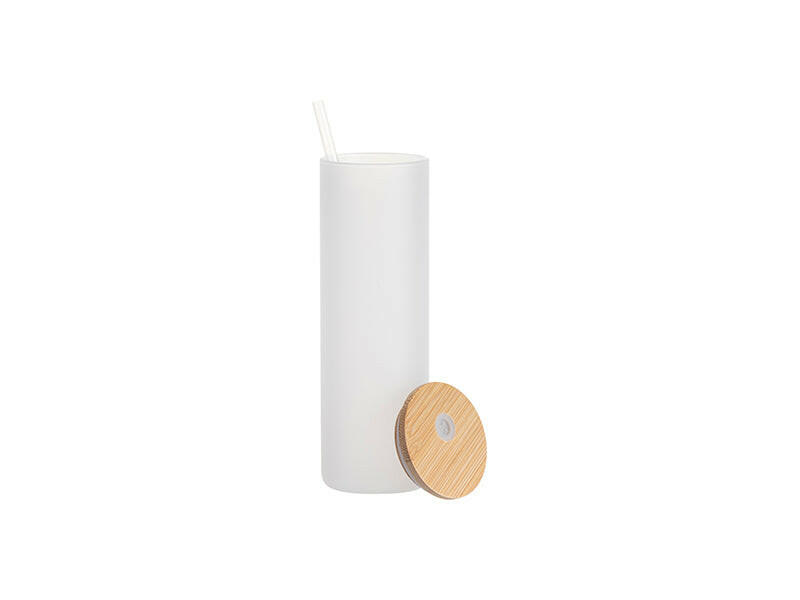 Craft Express 6 Pack 20oz Frosted Glass Sublimation Tumblers with Lids & Straws