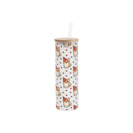 Craft Express 6 Pack 20oz Frosted Glass Sublimation Tumblers with Lids & Straws