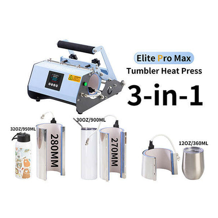 Craft Express 3-in-1 Elite Pro Tumbler Heat Press – For 11oz, 20oz & 30oz Tumblers