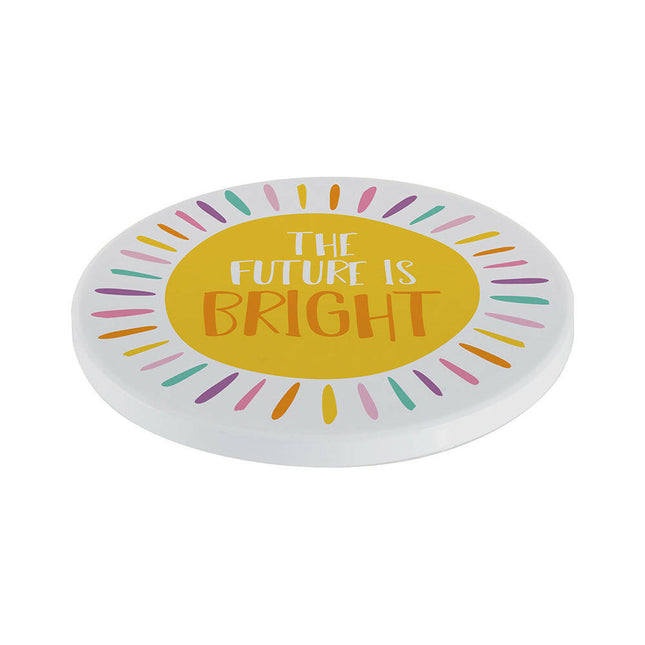 Craft Express 4 Pack 3.5" Round Ceramic Sublimation Coasters – Glossy White with Cork Back