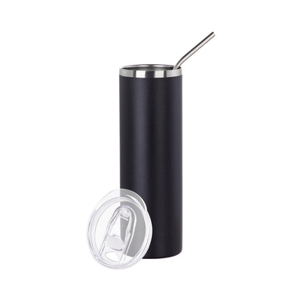 Craft Express 6 Pack Powder Coated Stainless Steel Tumblers with Straw & Lid