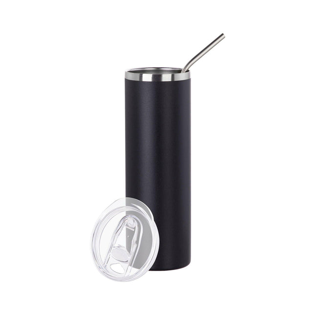Craft Express 6 Pack Powder Coated Stainless Steel Tumblers with Straw & Lid