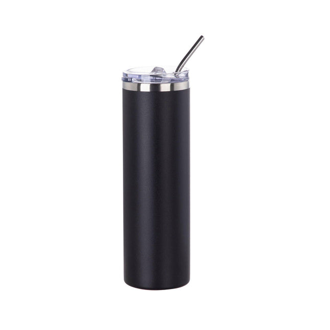 Craft Express 6 Pack Powder Coated Stainless Steel Tumblers with Straw & Lid