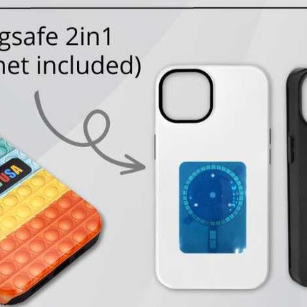 Sublimation Blanks 3D Magnetic Phone Cases for iPhone 12|13|14|15|16: 2-in-1 Tough Case