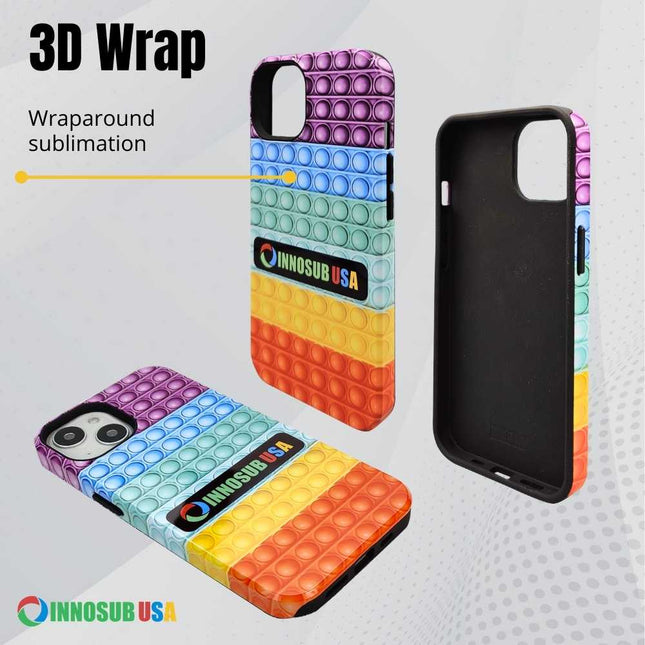 Sublimation Blanks 3D Magnetic Phone Cases for iPhone 12|13|14|15|16: 2-in-1 Tough Case