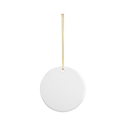 Craft Express 3" Round Double-Sided Sublimation Ceramic Ornaments – Glossy White with Strings