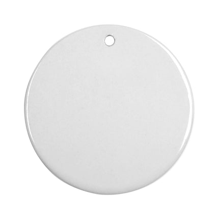Craft Express 3" Round Double-Sided Sublimation Ceramic Ornaments – Glossy White with Strings