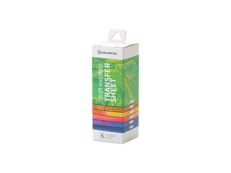 Craft Express 6 Pack 4.5" x 12" Assorted Sublimation Transfer Sheets I – Ready to Press