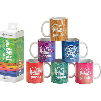 Craft Express 6 Pack 4.5" x 12" Assorted Sublimation Transfer Sheets I – Ready to Press
