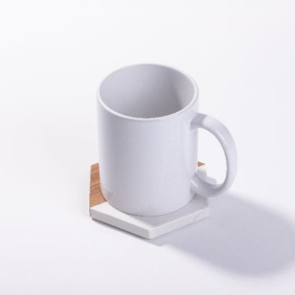 Craft Express 4 Pack Engravable Hexagonal Marble and Wood Coasters – 4" Laser-Ready