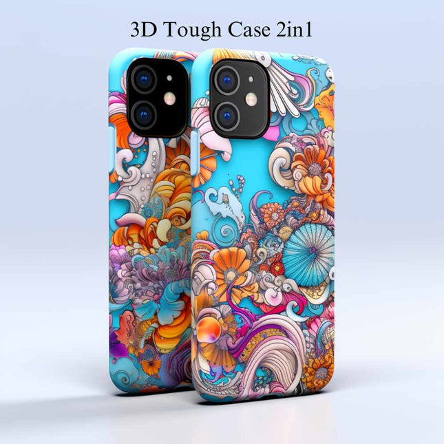 Sublimation Blanks 3D Magnetic Phone Cases for iPhone 12|13|14|15|16: 2-in-1 Tough Case