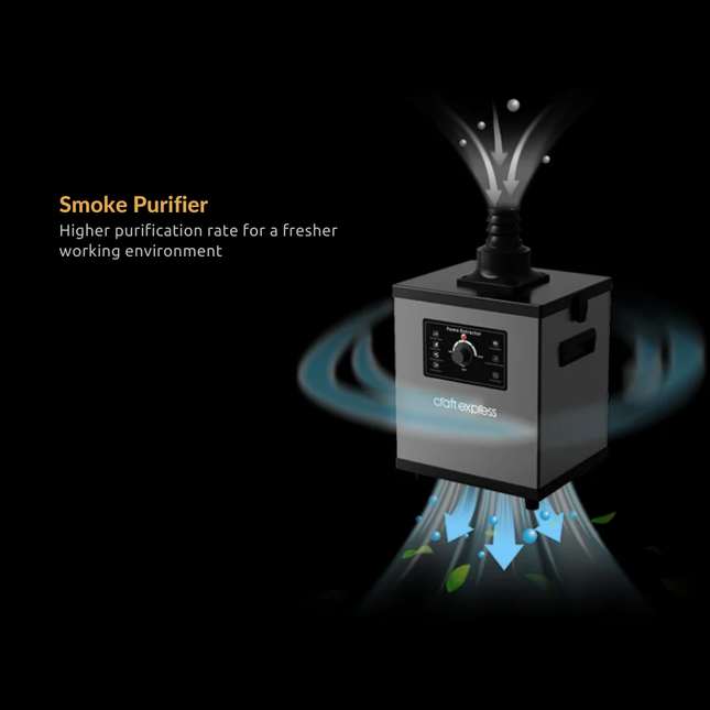 Craft Express ARC B1 Smoke Purifier – Laser Engraving Fume Extractor with 3-Stage Filtration