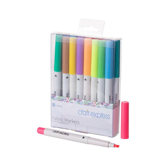 Craft Express 18 Pack Joy Fabric Markers – Assorted Colors for DIY Fabric Projects